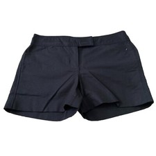 Ann Taylor Women's Signature Shorts Black Flat Front Size 2 Chino 4" inseam NWT