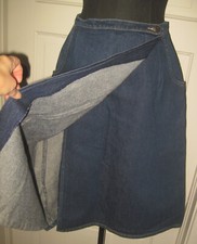 90's IZOD LACOSTE Denim Alligator Wrap Front Cotton Skirt 10