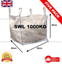 One Tonne FIBC Dumpy Bags 1Ton Bulk Jumbo Builders Garden Aggregate Sack- 5 Pack