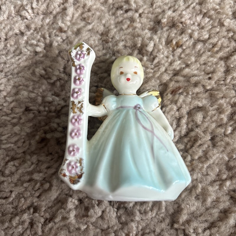 Vintage Josef Originals Angel 1st FIRST Birthday Girl Porcelain Figurine Signed