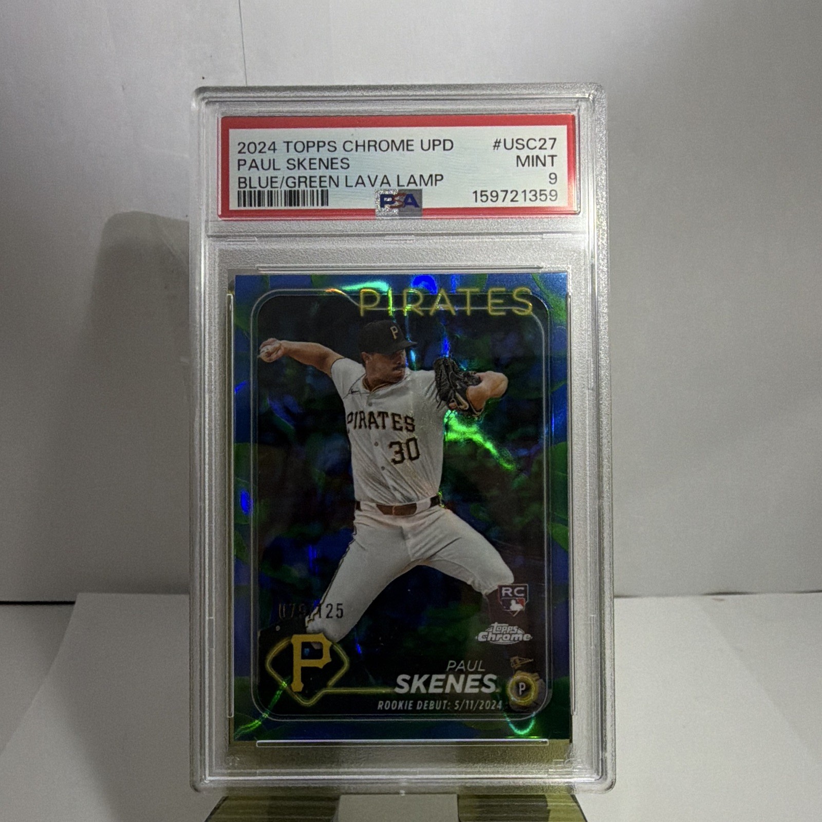 Rookie Paul Skenes Blue/Green Lava PSA 9 /125 Chase *Read Description* Mystery view 1