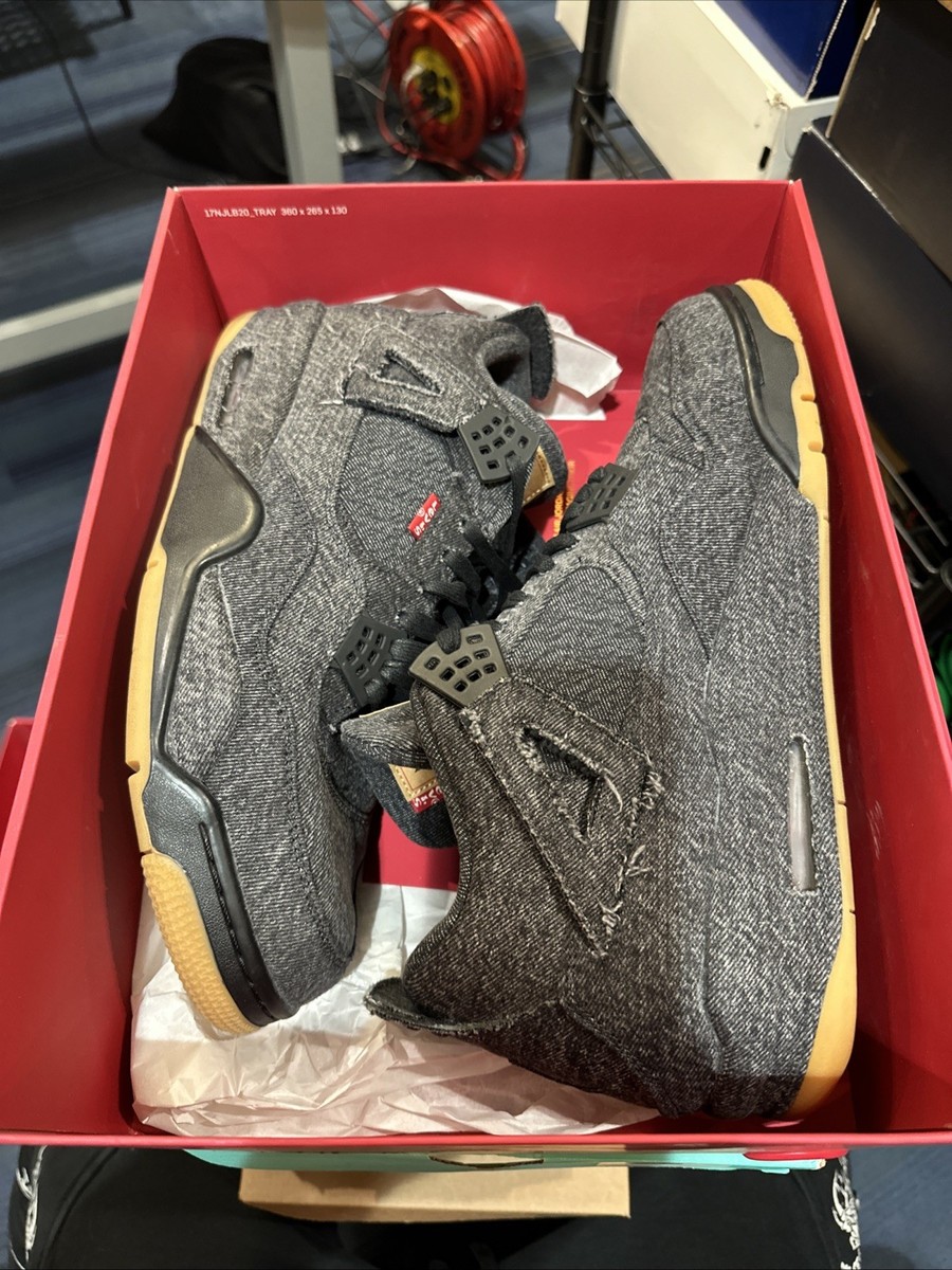 levi's x air jordan 4 retro black denim Size 13 | eBay