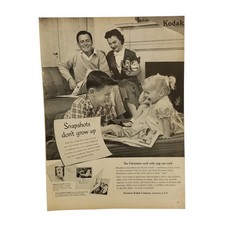1953 Kodak Vintage Print Ad Snapshots Dont Grow Up Christmas Cards Only You Send