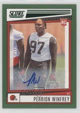 2022 Score Rookies Green Signatures Perrion Winfrey #362 Auto tx8