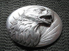 AMERICAN BALD EAGLE BELT BUCKLE VINTAGE RARE SISKIYOU 1987 PATRIOT USA