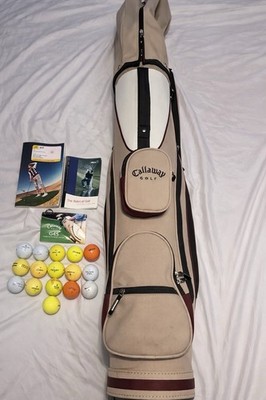 Callaway GES Golf Bag Beige White Black Canvas Divider System Multiple Pockets 