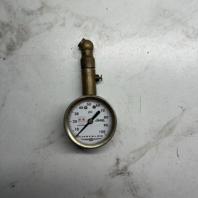 #ad Vintage Chrysler Dodge Jeep Brass Tire Pressure Gauge 0–100 PSI Mopar $15.00