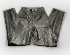 NWT Vintage 90  s Genuine leather black pants High Waist Jones New York Size 4