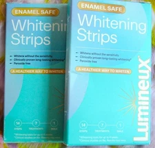 Lot of 2 - Lumineux Teeth Whitening Strips, 14 Treatments 28 Strips EXP: 07/26