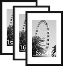 16x24 Frame Set of 3, Display Pictures 12x18 with Mat or 16 x 24WithoutMat