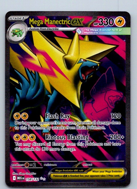 Mega Manectric ex Holo Ultra Rare ME01: Mega Evolution 158/132 NM