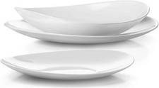 Prometeo Servizio Da Tavola Ovale Di Tendenza, Con 6 Piatti Piani, 6 Piatti Fond