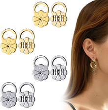 4 Pairs Earring Backs for Droopy Ears, Earring Lifter for Heavy Support Backs La