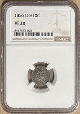1856-O NGC VF20 Liberty Seated Half Dime H10c - New Orleans Mint