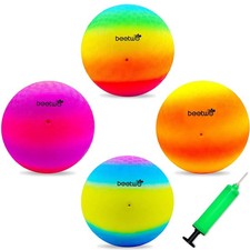 Four Square Balls, 8.5 Inch Playground Ball for Kids Outdoor Dodgeball Kickba...