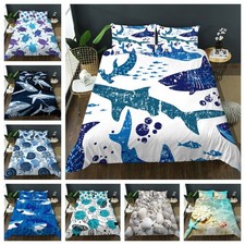 3D Shark Turtle Seashell Pattern Quilt Cover Duvet Cover Comforter set