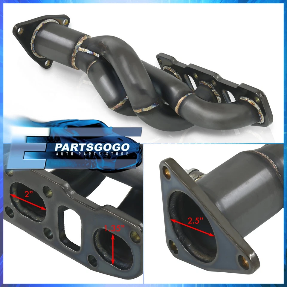 For 09-20 Nissan 370Z Z34 / 08-13 G37 VQ37HR Stainless Header Manifold Gunmetal Foto 2 de 4