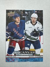 2025-26 Upper Deck #C-210 Adam Fox / Quinn Hughes UD Canvas Rangers Canucks