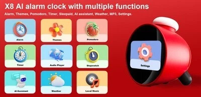 WiFi AI Smart Clock Bluetooth 5.0 Display Speaker Clock Connection - Image 2 of 4