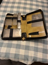 Vintage Mens Travel Grooming Kit Vanity Case Set some pieces missing