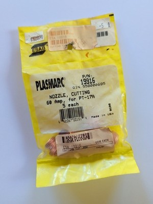 Plasmarc ESA 19916 Cutting Tip  60 AMP for PTA-17A Qty:5