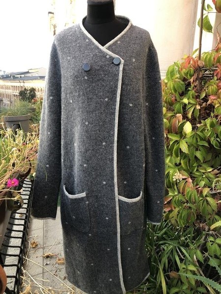 Women Laura Ashley Sweater Grey Wool 42 / XL / 50 #A3HP