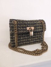 Borsa Kurt Geiger Brixton tweed paillettes tracolla lucchetto