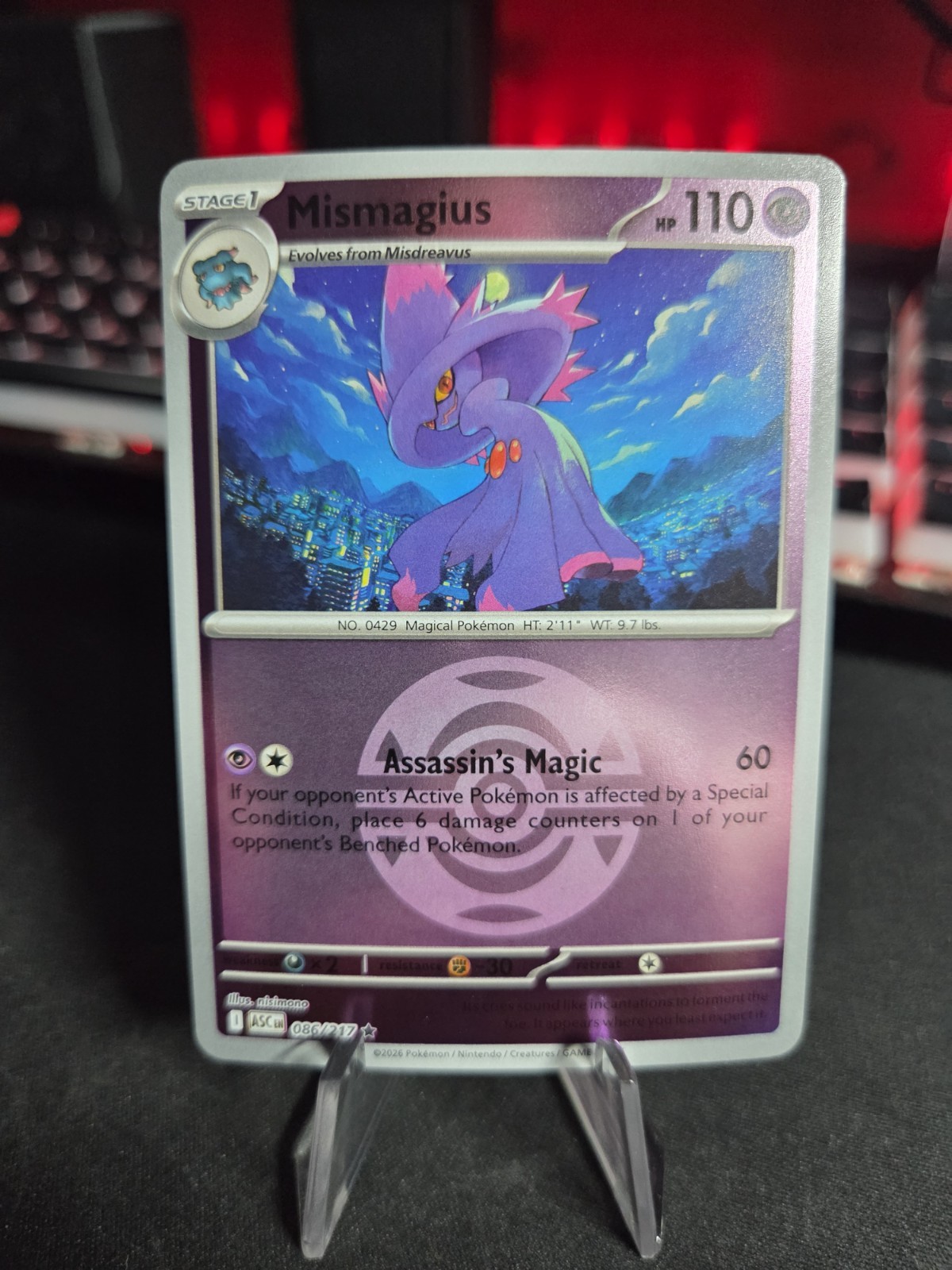 Mismagius (Dusk Ball) Reverse Holo Rare ME: Ascended Heroes 086/217