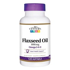 21st Century Flaxseed Oil Omega 3-6-9 Dietary Supplement Softgels 1000mg 120 ct