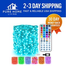 Dimmable RGB Fairy Lights, 66ft Remote Control String Lights for Festive Decor