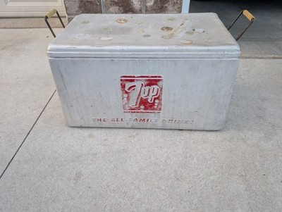 Vintage 7up The All Family Drink Embossed Metal Cooler