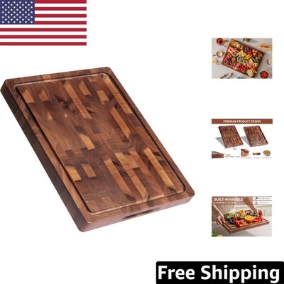 Luxury Handcrafted Walnut Wood Cutting Board 17''x13'' - Self-Healing, Non-Slip...