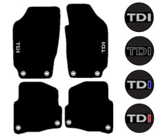Fits Skoda Fabia Oval Fixings 1999-2007 Black Tailored Car Mats TDI Badge Motif
