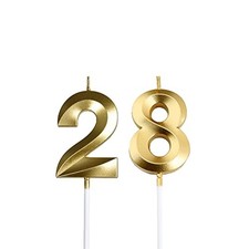 28th Birthday Decorations for Women Men,Gold 28  82 Birthday Candles