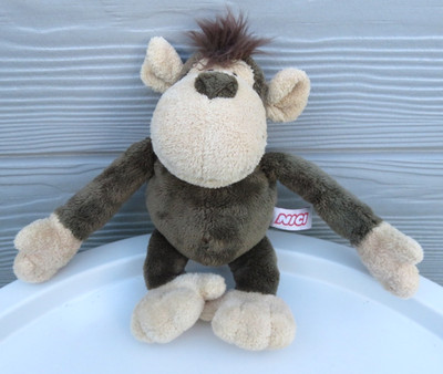 NICI GERMANY ORIGINAL SCHIMPANSE AFFE PLÜSCH KUSCHEL BAUCHNABEL STOFFTIER 8,5 ZOLL SELTEN