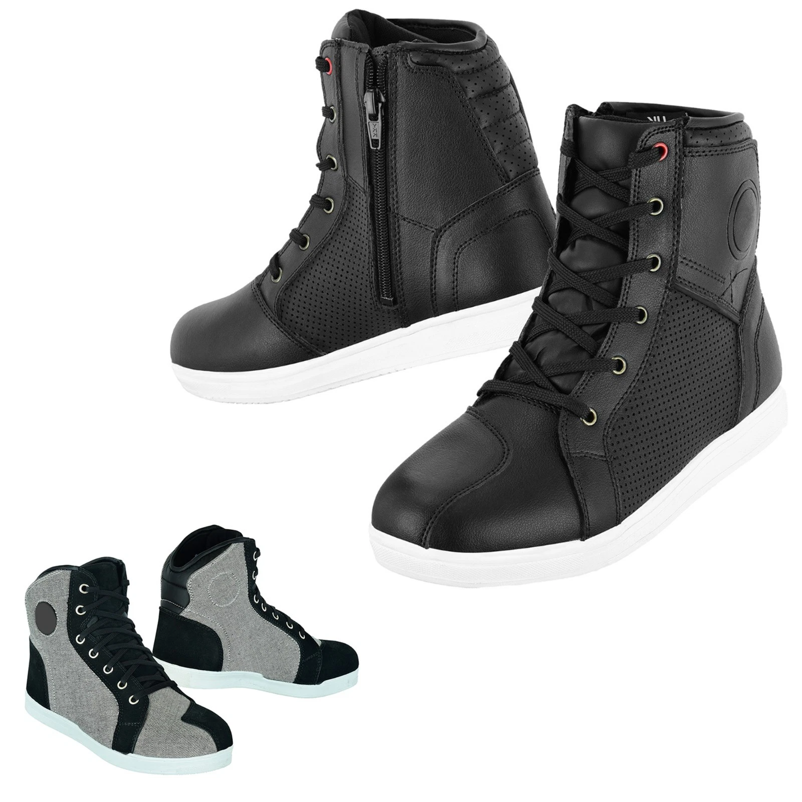 Mens Leather Motorcycle Boots CE Approved Waterproof Ankle Riding Shoes