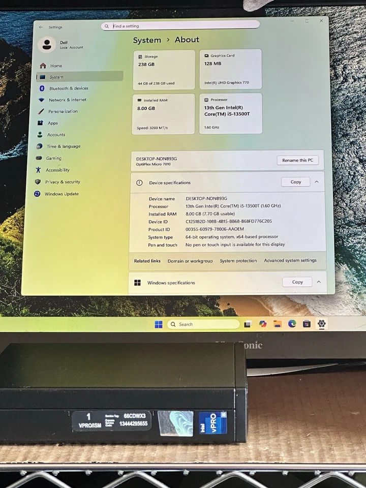Dell OptiPlex Micro 7010 i5 13ª generación 8 GB 256 GB W11P garantía envío gratuito Foto 2 de 4