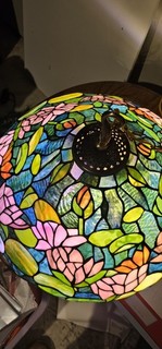 Tiffany Swag lamp 18 water lilies antique authentic
