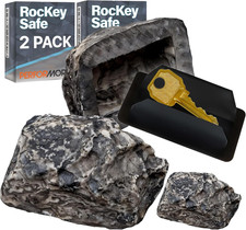 2 Pack of Hide-A-Key Fake Rock Key Holder, Real-Looking Stone Rock in a Plain Si