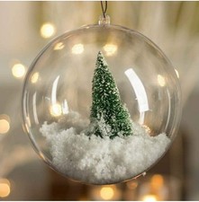Christmas Balls 20pcs 3.15" Fillable Clear Plastic Ornaments Decoration