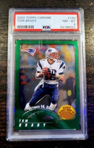 2002 Topps Chrome Tom Brady #150 Rookie Card PSA 8.0 Football Legend