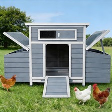 Wooden Chicken Coop with 2 Nesting Boxes for 4-6 Chicken Hen House Poultry Cage