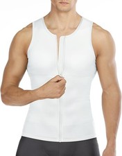 Men's Compression Tank Top Slimming Body Shaper Undershirt with Zipper