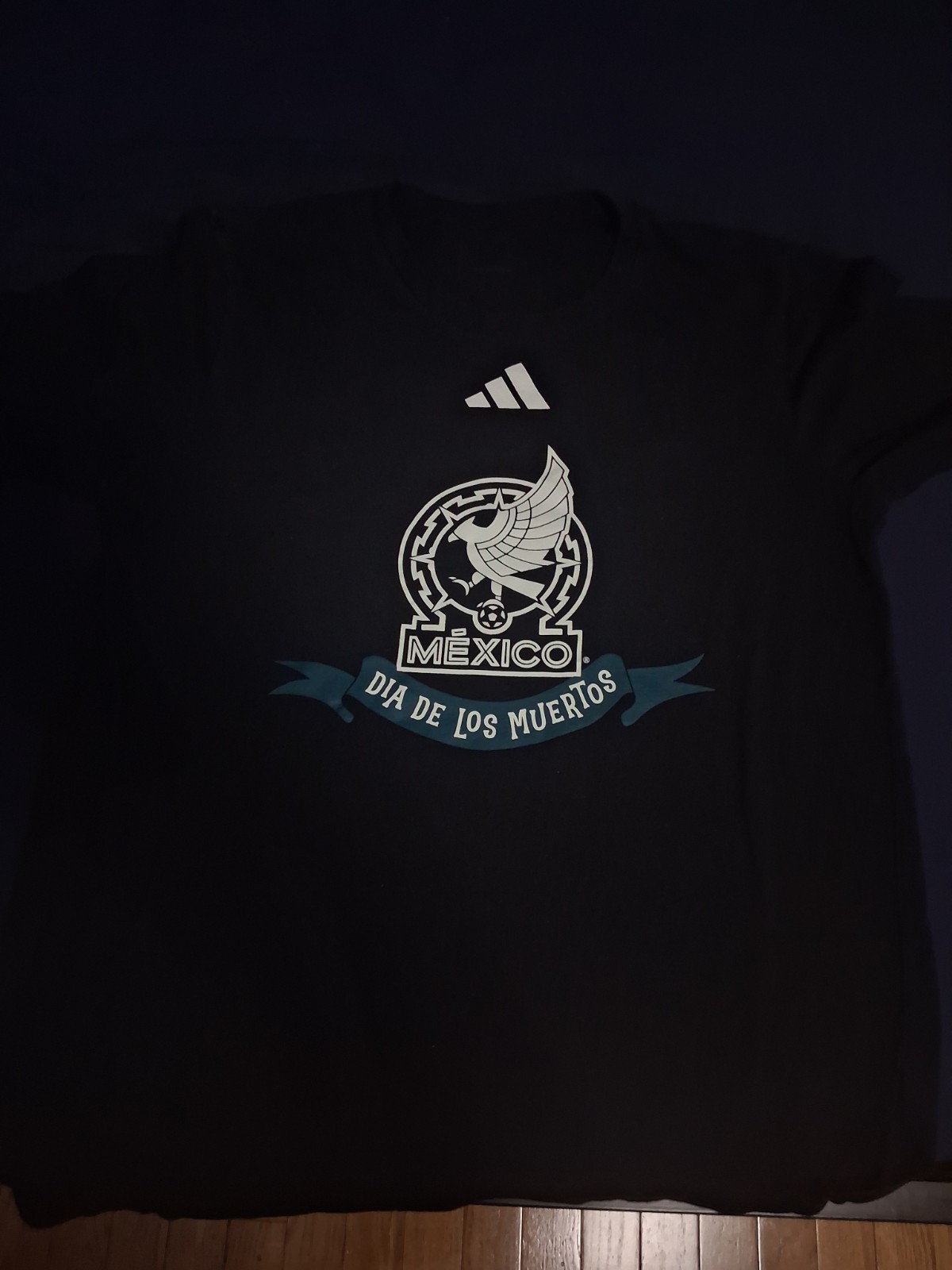 adidas Mexico Dia de los Muertos Black Short Sleeve Soccer T-Shirt Size S