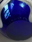 Signed W E Porter 1983 Pulled Feather Blue Iridescent Art Glass Paperweight Dish — photo 9