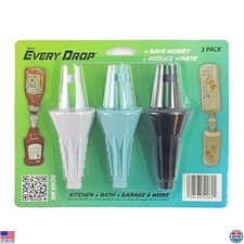 Every Drop Universal Bottle Emptying Kit - 3 Pack Leak-Proof Connectors & Funnel