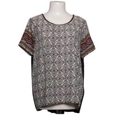 W5, Top, Größe: L, Schwarz/Weiß/Mehrfarbig, Polyester, Print, Damen #Hje