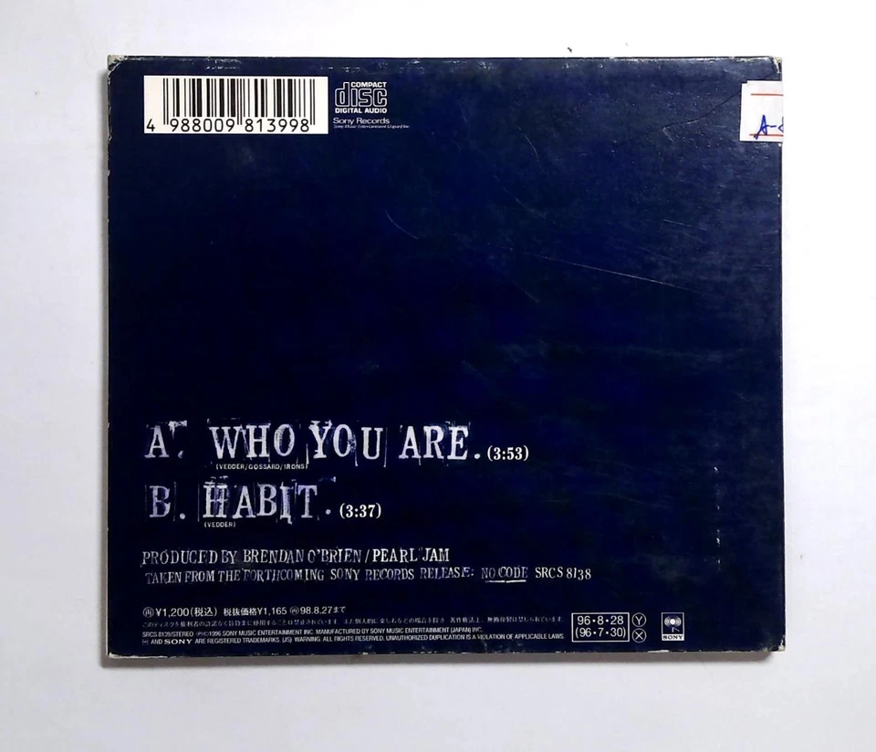 Pearl Jam – Who You Are SRCS 8139 JAPAN CD, Single, Limited Edition, Digipack Foto 3 de 3