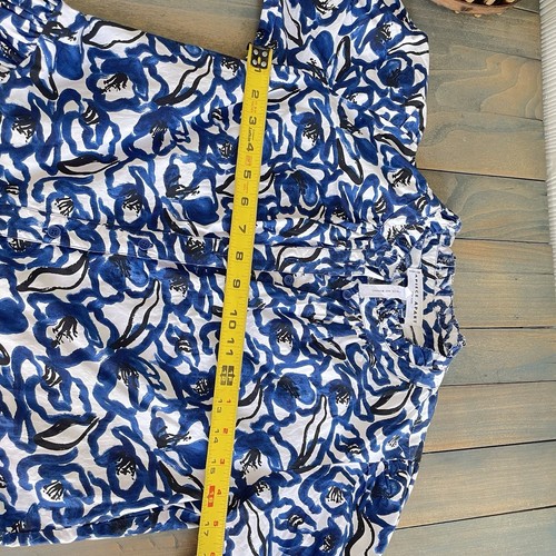 Apiece Apart Las Alturas White Blue Floral Puff Sleeve A-Line Mini Dress XS (I8) - Picture 10 of 13