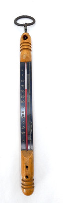 Heath & Co Hezzanith Thermometer Holz Wandbehang Fahrenheit Skala 31,5 cm